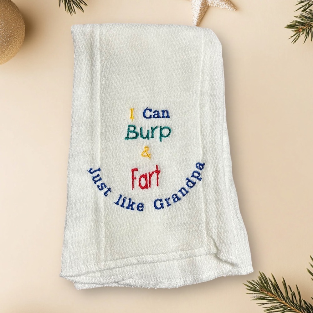 Handmade Funny Grandpa Bib and Burp Cloth set - Picture 7 of 12